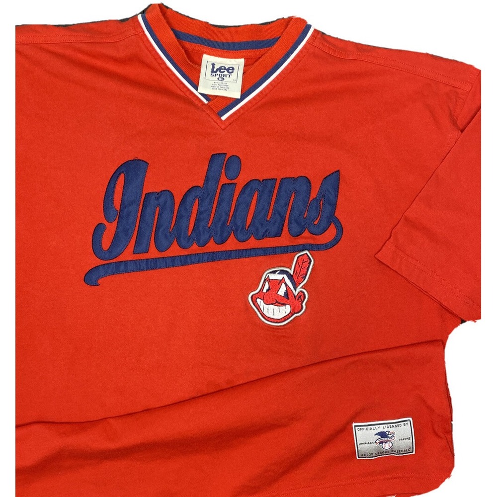 Cleveland Indians Shirt Mens XL MLB Lee Sport Baseball Graphic Tee 90s Vintage